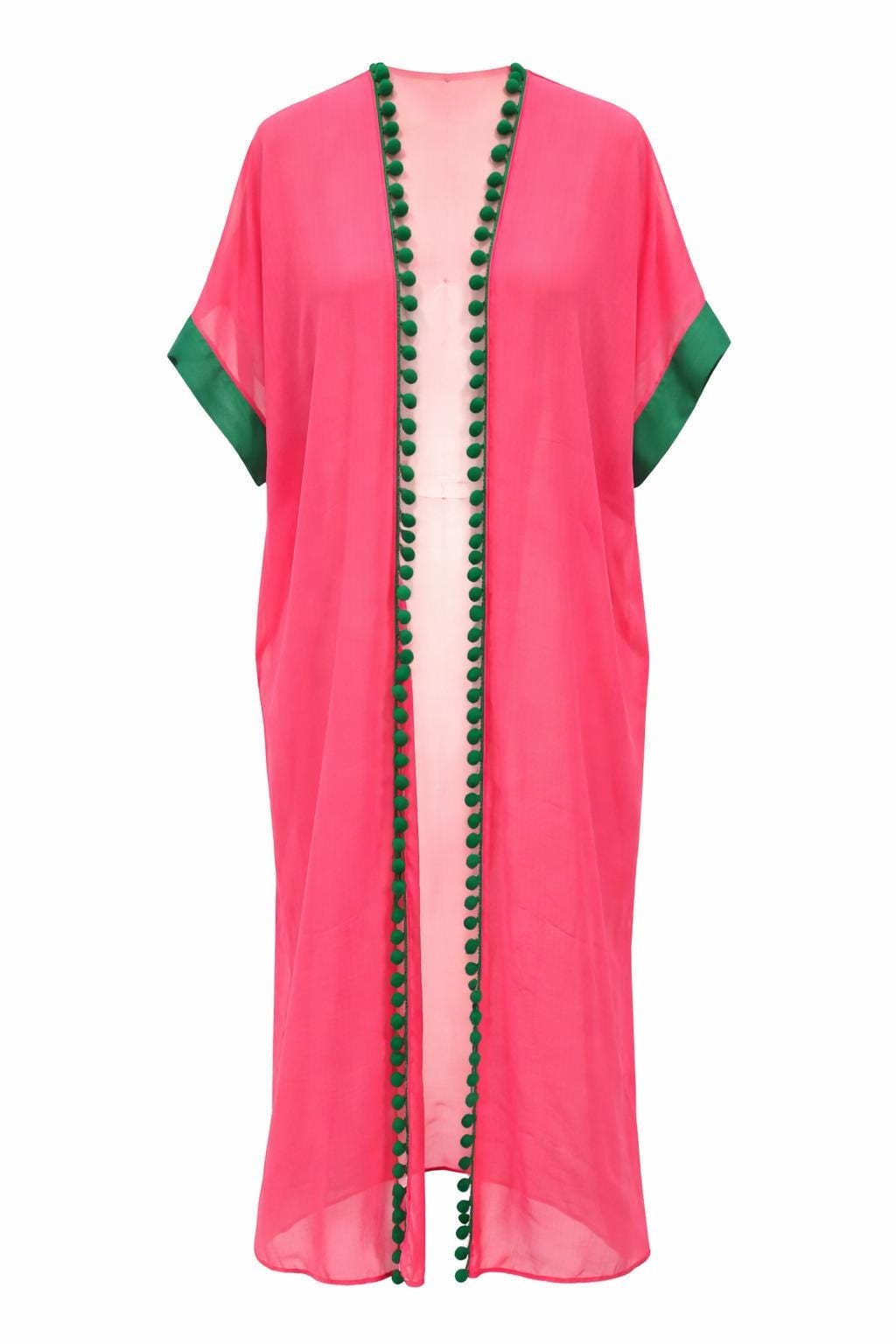 Pink Sheer Beach Cover Up Kimono