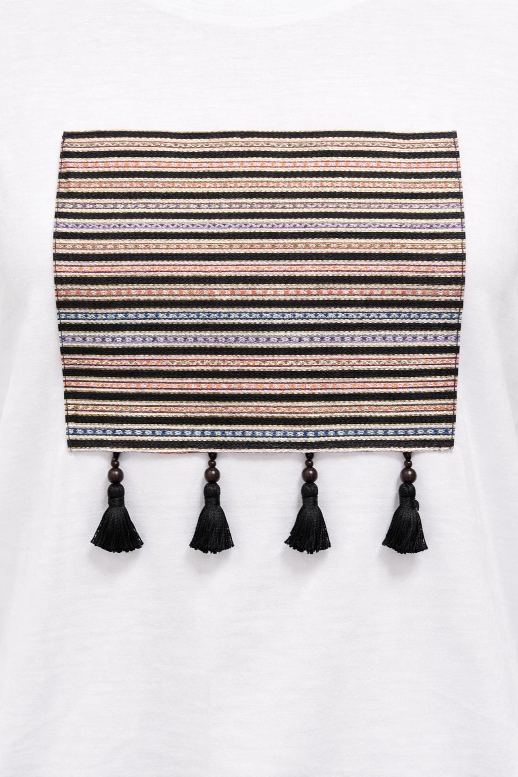 White Dolman Sleeve Shirt with Saya Silk Patch — 4