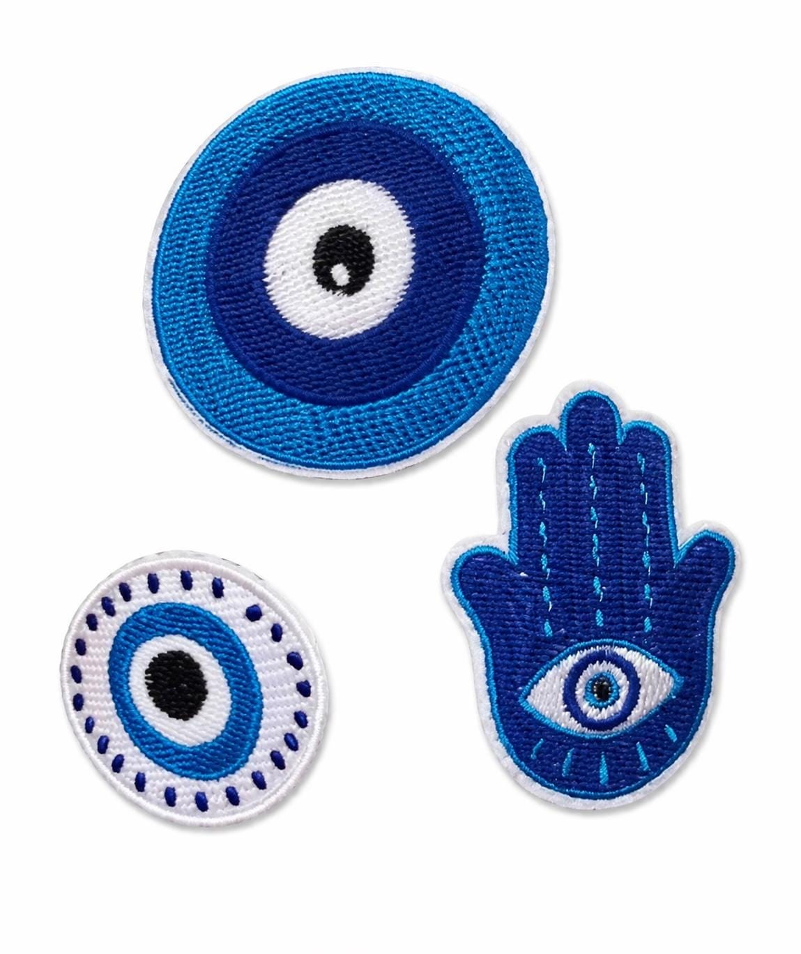 White Evil Eye Shirt with Hamsa Hand — 2